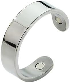 Sandsberg Anti Schnarch Ring,Lymphdrainage Magnetring,Lymphdrainage Magnetring,Gesunder Modeschmuck,Verstellbare Öffnung (1X6X8(cm),Silber)