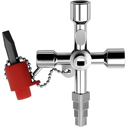 tiyiyok 1Pcs 4 Voies Clé Multifonction, Pompier, Croisée Multifonction, Armoire Electrique, Triangle, Convient pour Ascenseur, Armoire Electrique, etc