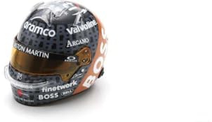 Spark Aston Martin F1 Team, Official 2024 Models, Fernando Alonso Silverstone Special Edition, 1/5 Scale Mini Helmet, Black