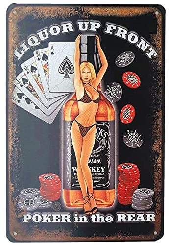Metall-Blechschild, Vintage-Chic-Kunst-Dekoration, Jack Whiskey Daniels, Pinup, sexy Mädchen, für Zuhause, Bar, Café, Bauernhof, Geschäft, Garage oder Club, 20,3 x 30,5 cm