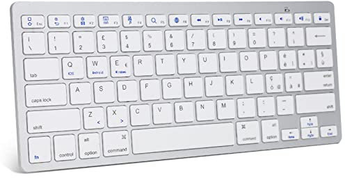 JADEMALL Tastiera Bluetooth Wireless per iPad/iPad Air/iPad Pro/Samsung Tablet, Italiano QWERTY Tastiera Compatibile con Sistemi IOS/Android/Windows, Bianco