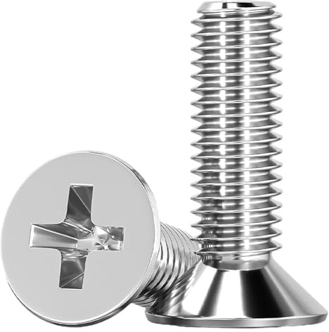 Tornillos de cabeza avellanada plana con ranura en cruz, rosca completa, M10 x 40/45/50/55/60/65/70/75 mm, con accionamiento Phillips, acero inoxidable 304, 20 unidades(M10*65 20)