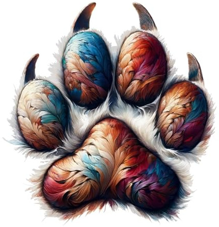 Brown Paw Print Vinyl Wall Decal Stickers, Cover Marks, Cat or Dog Graphics, 70mm Qty:6, Ideal for Phone, Cups & Mugs, Laptop, Toilet, Phone, Scrapbooking and More, Vibrant Art