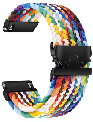 Geflochtenes Armband für Garmin Venu 4 45mm/3/2/Forerunner 255 265/Vivoactive 4, Uhrenarmband 22mm Nylon Band für Samsung Galaxy Watch 3 45mm/Gear S3/Galaxy 46mm, für Amazfit Balance/GTR 3 /GTR 3 PRO