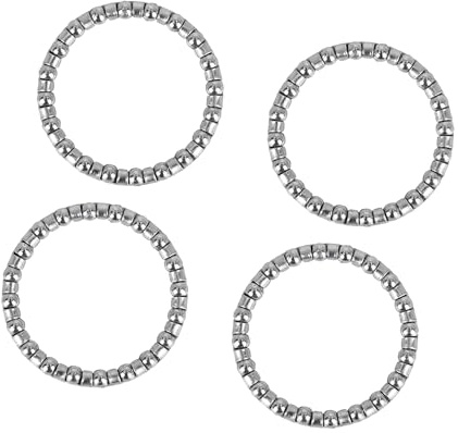Gyrodymix 4 Stück Fahrrad Kugellagerkäfige 40mm 20 Kugeln Silber Stahl | Für Rennrad & Mountainbike, Innendurchmesser 33.5mm, Höhe 4.5mm, Kugellagerhalter, Langlebiges Produkt