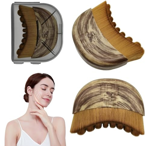 2 PCS Lymphatische Gesichtsbürste, Lymphatic Contour Face Brush | Lymphdrainage Massagegerät und Kieferformung, Trockene Gesichtsbürste, Contour Face Brush An Die Haut Anzupassen