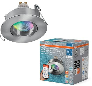 Osram Smart Matter Spot LED Einbaustrahler IP65 Satin-Nickel | SMART+ MATTER LED Spot Recess GU10 IP65, Spot lights and ceiling spots, Satin Nickel, 85 mm dia, 25000 h, 1-Pack