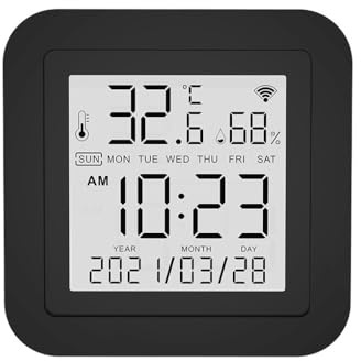 Zambuph Thermomètre sans Fil Intelligent Tuya Salon hygromètre numérique Multifonctionnel DVD Universel IR télécommande