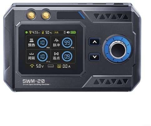 HOHOVYVY SWM-20 Hand-Punktschweißgerät Mit 1200A Hochstrom Dual-Puls Vier Leistungsstufen Einstellbar Für Edelstahl, Nickelplatten Mit 5000MAh Batterie