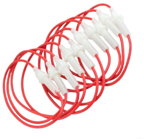 10er Pack Sicherungshalter Inline kompatibel mit AGC Glas-Sicherungen 5x20mm/6x30mm, Schnellanschluss-Kabelbuchse für 20AWG, robustes Design, weiß(5x20mm)