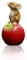 Richard Cooper Studio Fine Baby Mouse on Apple, Hand Painted Bone China, 2.5 x 2.5 x 5.3 cm