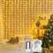 Batteriebetriebene 200 LED-Vorhang-Lichterkette mit Fernbedienung und Timer vollständig wasserdicht, Wandlichter für Hochzeits-Kulisse (6,6 × 6,8 m, warmweiß)