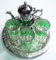 Juegos DE TÉ MARROQUIES KENTA ARTESANIAS : Bandeja 25 CM + 3 Vasos + Tetera para 3 Artesanal (Verde)