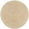 vidaXL Teppich Handgefertigt mit Spiralen-Design Wohnzimmerteppich Jute Teppich Kurzflor Handwebteppich Naturteppich Geflochten Weiß 120 cm