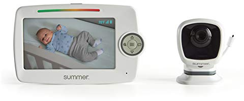 Summer Infant Lookout Monitor de bebé con video LCD de 5 pulgadas, monitor de bebé con zoom digital con rango de 1 pie, cuenta con audio bidireccional, visión nocturna automática, pantalla de