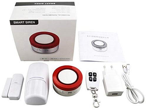 Alarma WiFi para hogar Sin Cuotas Detector Movimiento Sensor Apertura H1. Sistema protección para casa Wi-Fi barato con aviso mediante notificaciones APP teléfonos móviles. Ampliable con accesorios