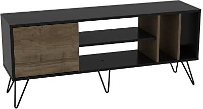 DECOROTIKA Mistico Console multimédia et Support TV, Noyer/Noir, 140 cm