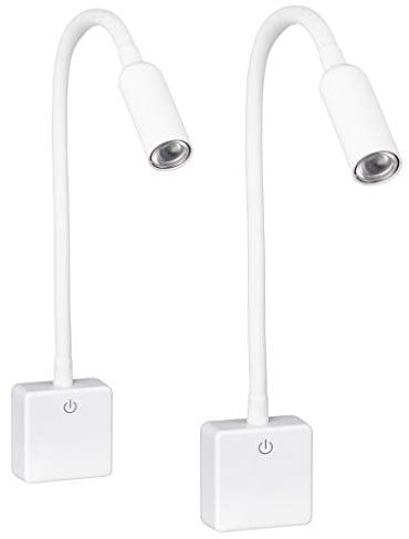 SEBSON LED Steckdosenlampe dimmbar weiß - 2er Set - Leuchte für die Steckdose 4W, Steckerleuchte mit Schwanenhals flexibel neutralweiß 4000K - Leselampe, Nachtlicht