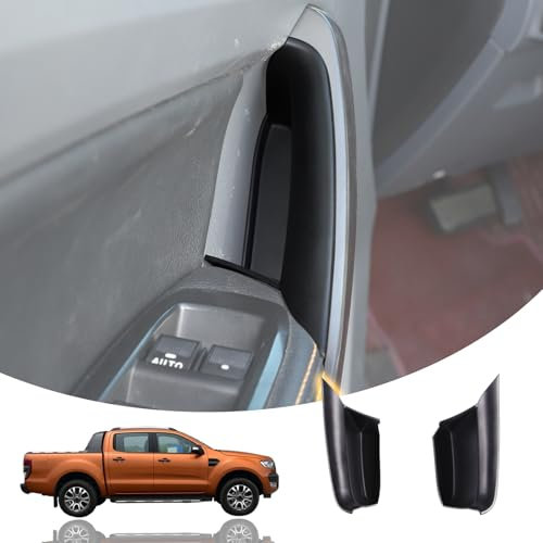 YANER Aufbewahrungsbox für die Tür, kompatibel mit Ford Ranger 2015–2022, vordere Reihe, Aufbewahrungstaschen, Armlehne, Telefonbehälter mit Griff, ABS-Ablage mit Matten, Handschuh, Palette