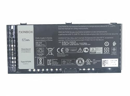 7XINbox 11.1V 65WH FV993 FJJ4W N71FM Batterie d'ordinateur Portable Compatible avec Dell Precision M4600 M4700 M4800 M6600 M6700 M6800 R7PND X57F1 PG6RC V7M28 KJ321 WD6D1 4HJXX T4DTX 33F0D