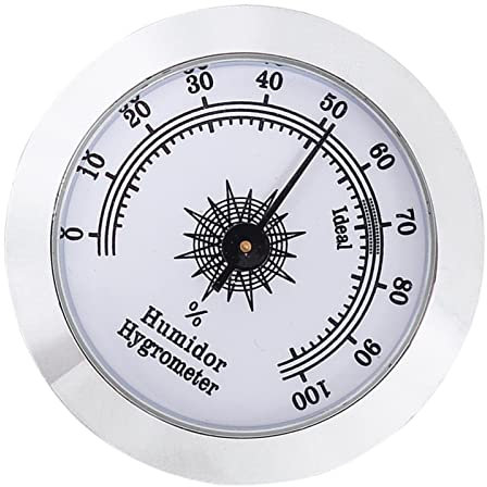 SUSTRATO Zigarren Hygrometer Für Humidor Mini Zigarren Analog Hygrometer,50 Mm Zigarren Humidor Hygrometer, Analoges Zigarren-Oasis-Hygrometer, Tragbares Humidor-Zubehör