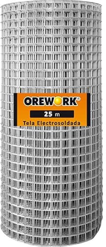 Malla electrosoldada galvanizada de 100cm para aplicaciones diversas con agujero de 51x51mm y Ø alambre de 2mm - Rollo de 25m