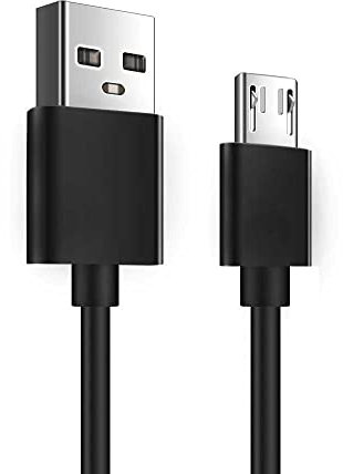 OcioDual Cable de Carga Conector Micro USB B a USB Tipo A 2.0 Doble Macho Corto 18cm Negro para Telefonos Moviles Smartphones