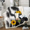 Kuh Drucken Fleece Decke Kuhfell Drucken Sherpa Decke Hochland Cattle Decke 100x130 für Kinder Jungen Mädchen Sonnenblumen Blumen Decke Werfen für Sofa Western Kuhboy Flanell Decke Mikrofaser