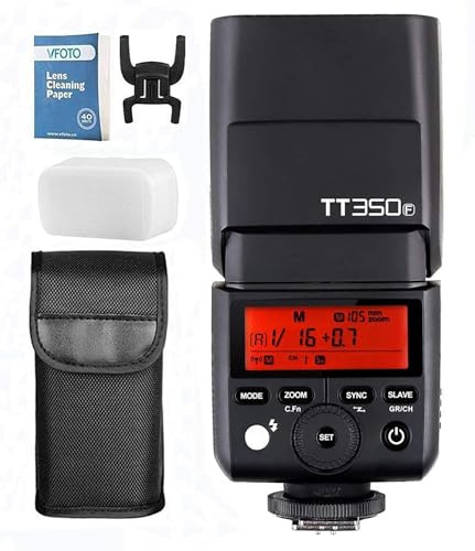 Godox TT350F Mini Thinklite TTL Flash for Fuji | Compact TTL Flash,2.4G Wireless,HSS 1/8000s GN36,TTL Mini Autoflash,LCD Panel,0.1-2.2s Recycle Time,Weight 210g,AA Powered