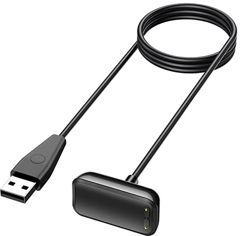 Vancle Charger Cable for Fitbit Luxe/Charge 5/Charge 6, Fast Charging with Reset Button Replacement USB Cord Accessories for Luxe/Charge 5/6 Smartwatch (100cm)