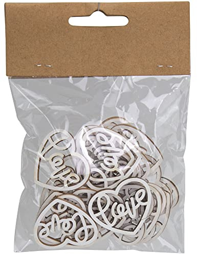 Riffelmacher & Weinberger Holz Streudeko Herzen Love 24 Stck. - Ø 3 cm | 08272 Hochzeit Tischdekoration