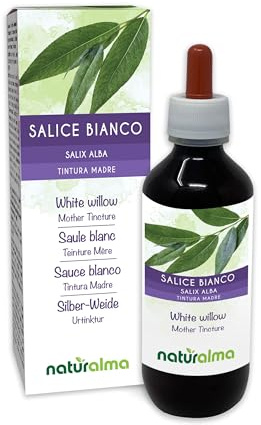 Silber-Weide (Salix alba) Rinde Alkoholfreier Urtinktur Naturalma - Flüssig-Extrakt Tropfen 200 ml - Nahrungsergänzungsmittel - Veganer