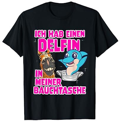 Delfin in meiner Bauchtasche Honk Party Outfit Malle Isi T-Shirt