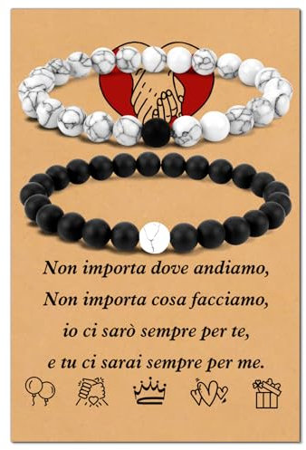Yilousy Regalo Per Coppia, Bracciale Coppia, Regalo Coppia Natale, Regalo Fidanzato, Regalo Coppia Lui E Lei, Regalo San Valentino, Regalo Moglie, Bracciale Sorella, Regalo Amica, Taglia unica