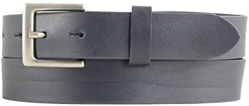 BELTINGER Damen-Gürtel aus Vollrindleder 3 cm | Leder-Gürtel für Damen 30mm | Chino-Gürtel mit Gürtelschließe in Altsilber | Marine 95cm