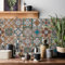 HORIWE Tile Stickers for Kitchen Bathroom Backsplash PVC Waterproof Oil Proof DIY Self Adhesive Stick on Tiles Wall Stickers Home Decor Moroccan 24pcs