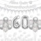 Cheereveal Diamant Hochzeit Deko, Alles Gute zum 60 Diamanthochzeit Banner, Silber Nummer 60 Folienballons, Wimpel Flagge, Tisch 60 Konfetti, 60. Hochzeitstag Partybedarf Deko für Paar Eltern