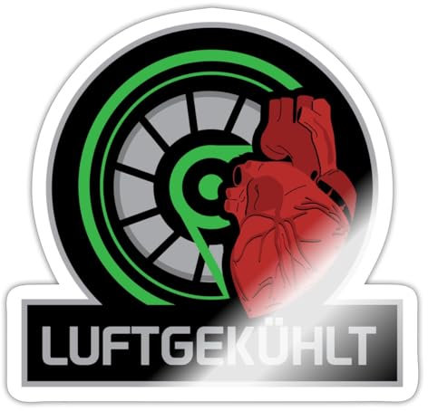 Spreadshirt Traktor Motor Luftgekühlt Herz Geschenk für Landwirte Sticker, max. 10x10 cm, 10 x 10 cm, Weiß glänzend