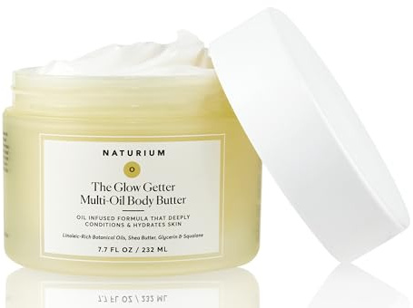 Naturium The Glow Getter Whipped Multi-Oil Body Butter, Firming Cream & Body Moisturizer with Shea Butter, 7.7 fl oz