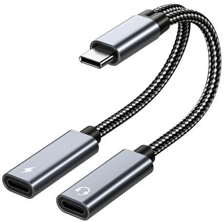 MMOBIEL Dual USB-C Splitter Kopfhörer Adapter und Laden 16 Bit / 60W 2-in-1 Splitter USB-C auf USB Typ-C Mikrofon Audio Adapter mit Schnellladung für iPhone 16 15, iPad Air/Pro, Galaxy S24 S23 S22