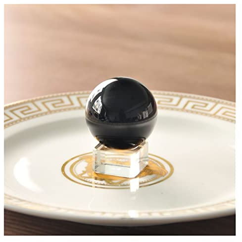 BIANMTSW Boule de Photographie, Boule de décor de sphère Noire avec Support Boule de Verre de jonglage Feng Shui for Bureau à Domicile de Mariage Collections de la Maison