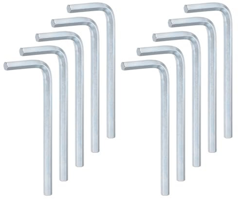 QUARKZMAN 10 Piezas de Llave Hexagonal de 4 mm, Llave Hexagonal en Forma de L, Métrica, de Acero Cromado Vanadio, Herramienta de Reparación para el Hogar