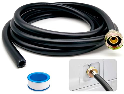 Leakproof Dehumidifier Drain Hose 3/4 Inch FHT Connection Brass Interface to Prevent Water Leakage 12 Feet Thickened Dehumidifier Hose with Rustproof Durable Connector Fits for Most of Dehumidifiers