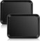 HaWare Mini Oven Tray Set of 2, Nonstick Carbon Steel Cookie Baking Sheet Pan for Cooking/Baking/Serving - 23.7 x 17.7 x 2.5 cm, Heavy-Duty & Non Toxic, Rust Resistant & Easy Clean - Black