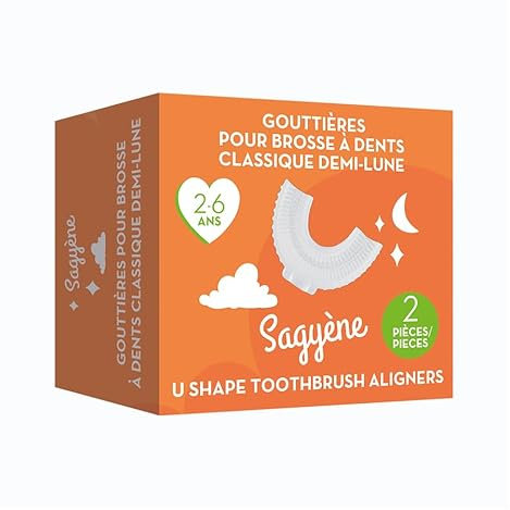 2 Gouttières pour Brosse à dents Demi-Lune 2-6 ans - Demi-lune/U de rechange Sagyène