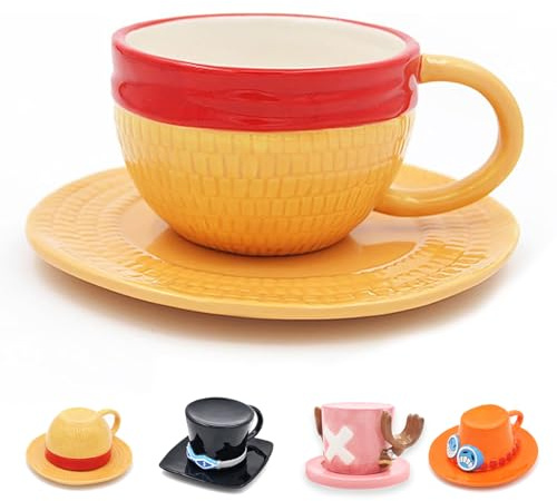 One Piece Tasse, One Piece Monkey D. Luffy Anime Tasse, One Piece Merch, Anime Tasse Kaffeetasse für Zuhause und Büro, Jubiläum, Geburtstag, Weihnachten (Luffy)