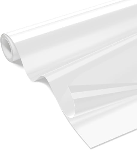 Heat Transfer Vinyl, 12 x 5ft Iron On Vinyl PU for Fabric, DIY T-Shirt, Clothing, Pillows Fabric, Hats, Bags and Other Textiles (White)