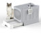 Large Cat Litter Box Litter Tray, Foldable Litter Box with Lid, Scoop, Flap Door, Slide-Out Tray for Easy Cleaning, Large Anti-Splashing Hooded Space Cat Litter Tray