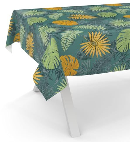 ANRO Wachstuchtischdecke Wachstuch Tischdecke abwaschbar Wachstischdecke Gartentischdecke Rund Oval Eckig 200x140cm Schnittkante Dschungel