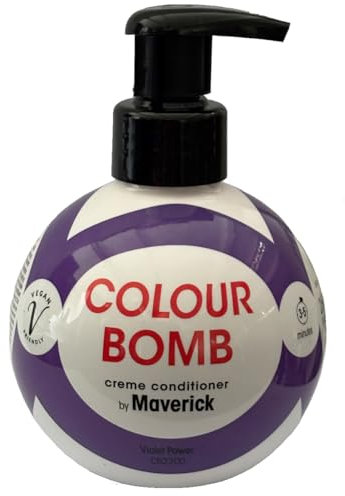 Colour Bomb, Violet Power 250ml, Colour Depositing and Creme Conditioning Hair Mask/Conditioner, Temporary Colour Refresh Treatment,Semi-Permanent Hair Dye, No Mix, Vegan Friendly No Ammonia/Peroxide